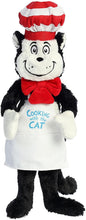 Load image into Gallery viewer, Aurora Dr. Seuss Plush Set of 3: 12" Cindy Lou Who, 14" Chef Cat in the Hat, 14" Chef Grinch, Green with Myriads Drawstring Bag