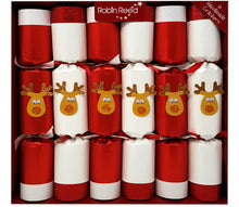 Load image into Gallery viewer, Robin Reed Racing Glitter Reindeer Christmas Crackers, Set of 6 (13")