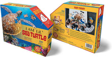 Load image into Gallery viewer, Madd Capp Puzzles Jr. - I AM Lil’ SEA TURTLE - Animal-Shaped Jigsaw Puzzle, 100 Pieces