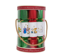 Load image into Gallery viewer, Robin Reed "Twelve Days of Christmas" Red &amp; Green Christmas Crackers, Set of 12 (10")