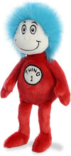 Load image into Gallery viewer, Aurora Cat in The Hat Set of 3 Plush Bundle: 14" Chef Cat in The Hat, 12" Thing 1 and Thing 2 with Exclusive Myriads Drawstring Bag