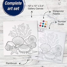 Load image into Gallery viewer, Faber-Castell Paint by Number Watercolor Coastal - Paint by Number Kit, Beach and Ocean - Adult and Teen Craft Kits