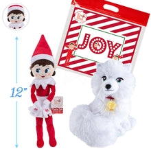 Load image into Gallery viewer, Elf on the Shelf Arctic Fox Tradition Set,12" Plushee Pal Light Girl Elf Snuggler, Exclusive Joy Bag