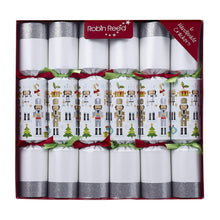 Load image into Gallery viewer, Robin Reed English Holiday Christmas Crackers, Pack of 6 x 12" - Silver Nutcracker