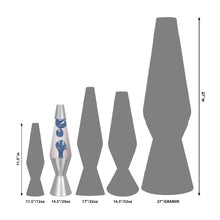 Load image into Gallery viewer, Schylling Lava Lamp 14.5" Metallic Blue Lava with Matching Aluminum Base Clear Liquid