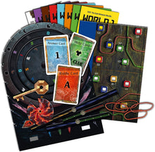 Load image into Gallery viewer, EXIT: The Game Set of 3: The Sacred Temple, The Gate Between Worlds, and The Cemetery of The Knight and Drawstring Bag