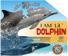 Load image into Gallery viewer, Madd Capp Puzzles Jr. - I AM LiL' DOLPHIN Animal-Shaped Jigsaw Puzzle, 100 Pieces