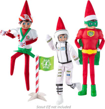 Load image into Gallery viewer, The Elf on the Shelf Claus Couture 3-Pack: Clausmonaut Set, Might Super Hero Set, and Karate Kicks Set