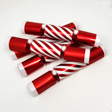 Load image into Gallery viewer, Robin Reed English Holiday Christmas Crackers, Pack of 12 x 10" - Candy Cane Stripe
