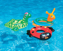 Load image into Gallery viewer, Swimline 24" Animal Inflatable Swim Ring Set: Snail, Lady Bug &amp; Baby Dino Swimming Pool Child Floats