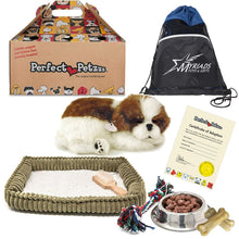 Load image into Gallery viewer, Perfect Petzzz Sleeping Shih Tzu Plush with Food and Toy for Plush Breathing Pet Includes Myriads Drawstring Bag