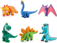 Load image into Gallery viewer, Hey Clay Dino Bundle: 15 Cans Dinos &amp; 18 Cans Mega Dinos with Exclusive Myriads Drawstring Bag