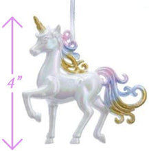 Load image into Gallery viewer, Kurt Adler Fantastical Christmas Ornament Set of 5: 2 Unicorns and 3 Shimmering Wings, with Hangers