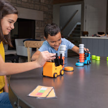 Load image into Gallery viewer, Fat Brain Toys Forklift Frenzy Fast-Paced Barrel Stacking Game