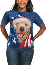 Load image into Gallery viewer, The Mountain Adult Unisex T-Shirt - Patriotic Golden Pup