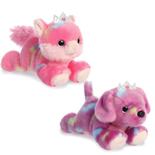 Load image into Gallery viewer, Aurora - Bright Fancies Set of 2 Plush - 7" Princess Tutti Puppy and 7" Princess Frutti Kitty, with Myriads Drawstring Bag