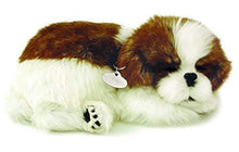Load image into Gallery viewer, Perfect Petzzz Sleeping Shih Tzu Plush with Blue Tote For Plush Breathing Pet