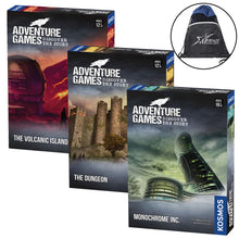 Load image into Gallery viewer, Adventure Games Narrative Board Game Set: The Dungeon, Monochrome Inc, and The Volcanic Island