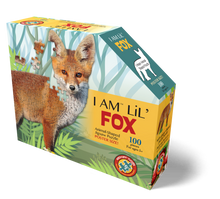 Load image into Gallery viewer, Madd Capp Puzzles Jr. - I AM LiL' FOX Animal-Shaped Jigsaw Puzzle, 100 Pieces