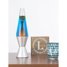 Load image into Gallery viewer, Schylling Lava Lamp Orange and Blue with Silver Base 14.5"