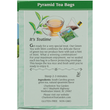 Load image into Gallery viewer, Charleston Tea Garden Green Tea Flavored with Mint 12 Pyramid Tea Bags
