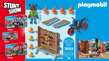 Load image into Gallery viewer, PLAYMOBIL Stunt Show Motocross with Fiery Wall