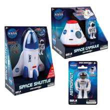 Load image into Gallery viewer, Daron NASA Space Adventure Toy Set: Space Shuttle, Space Capsule, 3 Astronauts, and Myriads Bag
