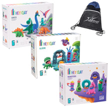 Load image into Gallery viewer, Hey Clay Fantastical Creatures Bundle: Dinos, Aliens, and Monsters with Drawstring Bag