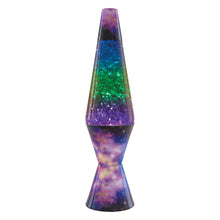 Load image into Gallery viewer, Schylling Lava Lamp 14.5" Silver Glitter, Clear Liquid, Tri-Colored Globe, Decal Base Colormax Galaxy