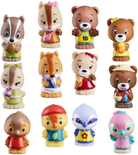 Load image into Gallery viewer, Fat Brain Toys Timber Tots Set of 3 Doll Families: Pawpaw, Nutnut and Twitwit with Drawstring Bag
