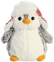 Load image into Gallery viewer, Aurora Plush 9" Pompom Penguin Winter Outfits 3 Pack: Checkered Hat, Pom Hat, and Scarf