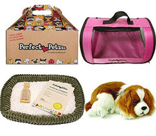Load image into Gallery viewer, Perfect Petzzz Breathing Cavalier King Charles Plush Puppy Dog, Pink Tote For Plush Breathing Pet