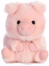 Load image into Gallery viewer, Aurora Rolly Pets Farm Set of 4 Plushies: Bray Donkey, Chickadee Chick, Prankster Pig and Bunbun Bunny, with Myriads Drawstring Bag