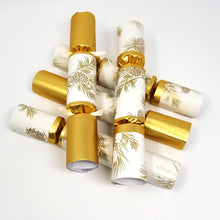 Load image into Gallery viewer, Robin Reed English Holiday Christmas Crackers, Pack of 8 x 10" - Gold Glitter Pine Cone