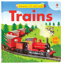 Load image into Gallery viewer, Usborne Lift And Look Board Books - Trains