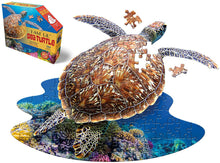 Load image into Gallery viewer, Madd Capp Puzzles Jr. - I AM Lil’ SEA TURTLE - Animal-Shaped Jigsaw Puzzle, 100 Pieces