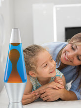 Load image into Gallery viewer, Schylling Lava Lamp Orange and Blue with Silver Base 14.5"