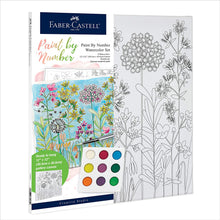 Load image into Gallery viewer, Faber-Castell Watercolor Paint by Number Farmhouse Floral - DIY Number Painting on Canvas Kit for Adults