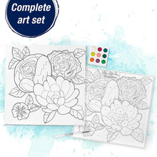 Load image into Gallery viewer, Faber-Castell Paint by Number Watercolor Bold Floral - Adult Paint by Number Kit on Canvas - DIY Flower Painting