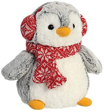 Load image into Gallery viewer, Aurora Plush 9" Pompom Penguin Winter Outfits 3 Pack: Checkered Hat, Pom Hat, and Scarf