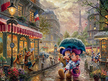 Load image into Gallery viewer, Thomas Kinkade Disney Dreams - Mickey and Minnie in Paris Jigsaw Puzzle, 300 Pieces