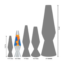 Load image into Gallery viewer, Schylling Lava Lamp Orange and Blue with Silver Base 14.5"