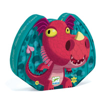 Load image into Gallery viewer, Djeco Edmond The Dragon Silhouette Jigsaw 24-Piece Puzzle 16" x 12"