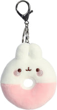 Load image into Gallery viewer, Aurora Molang Plushie Clip-On Set of 4 Keychains: 3" Donut, Pancake, S'Mores, and Macaron with Drawstring Bag