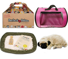 Load image into Gallery viewer, Perfect Petzzz Huggable Pug Puppy with Pink Tote For Plush Breathing Pet