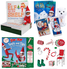 Load image into Gallery viewer, The Elf on the Shelf Starter Set: Dark-Tone Girl Elf, Snowflake Outfit, Elf Story DVD, Arctic Fox &amp; Scout Elves Tools and Tips Kit