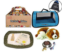 Load image into Gallery viewer, Perfect Petzzz Breathing Cavalier King Charles Plush Dog, Blue Tote, Dog Food, Treats, Chew Toy, Bag