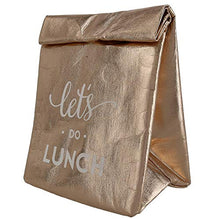 Load image into Gallery viewer, Santa Barbara Design Studio Metallic Rose Gold Washable Paper Bag Let's Do Lunch