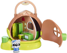 Load image into Gallery viewer, Timber Tots Hazelnut House Play Set, with ChipChip Family - 5 Total Timber Tots Figures, and Myriads Drawstring Bag