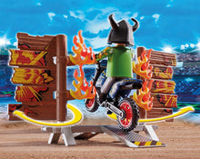 Load image into Gallery viewer, PLAYMOBIL Stunt Show Motocross with Fiery Wall